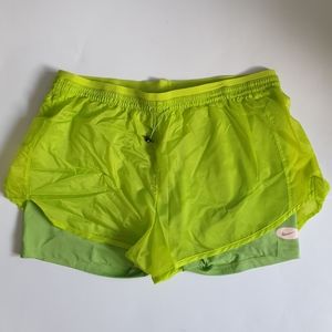 Nike dri fit womens tempo running shorts size S XL bright green